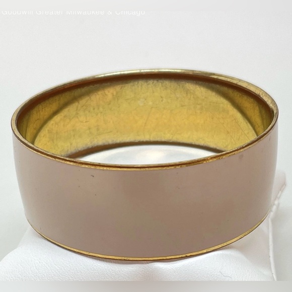 Signed J. Crew Gold and Cream Bangle Bracelet 2416 - Picture 3 of 5